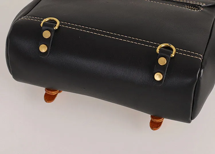 Mini Women's Genuine Leather Satchel Backpack Purse Cross Shoulder Bag For Women