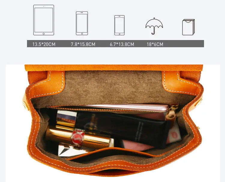 Mini Women's Genuine Leather Satchel Backpack Purse Cross Shoulder Bag For Women