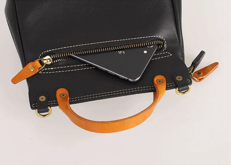 Mini Women's Genuine Leather Satchel Backpack Purse Cross Shoulder Bag For Women