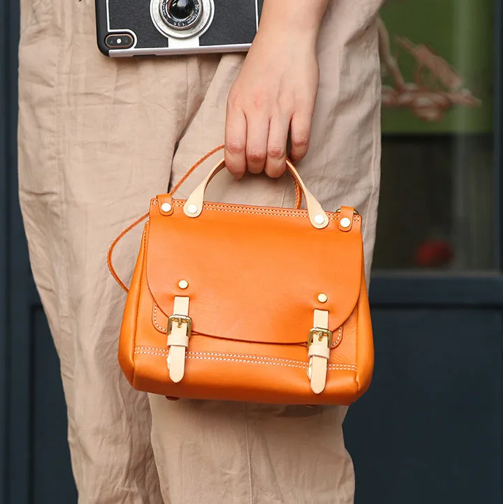 Mini Women's Genuine Leather Satchel Backpack Purse Cross Shoulder Bag For Women