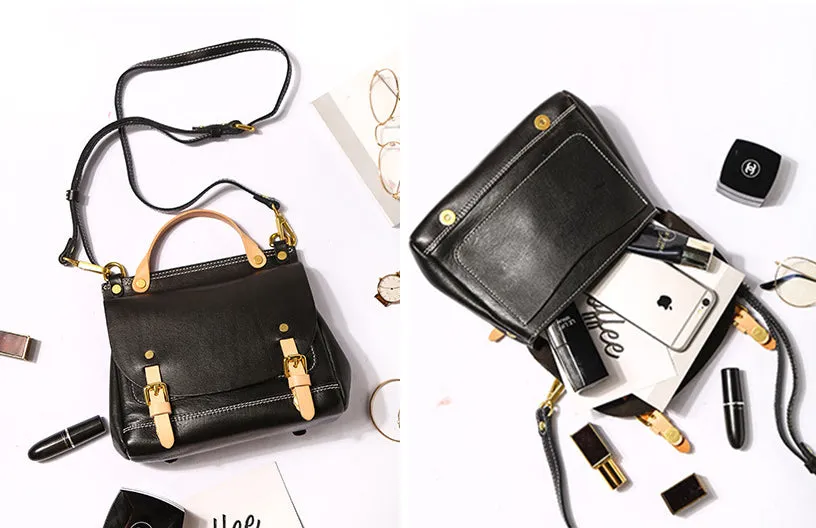 Mini Women's Genuine Leather Satchel Backpack Purse Cross Shoulder Bag For Women