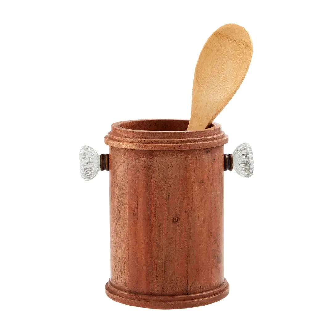 Mud Pie Door Knob Wood Utensil Holder