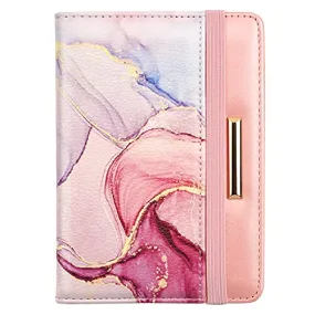 Passport Holder Cover,Traveling Passport Case Glitter Cute Passport Wallet for Women Watercolor Pink