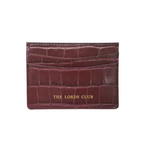 Personalised Card Holder - Burgundy Croc Pattern