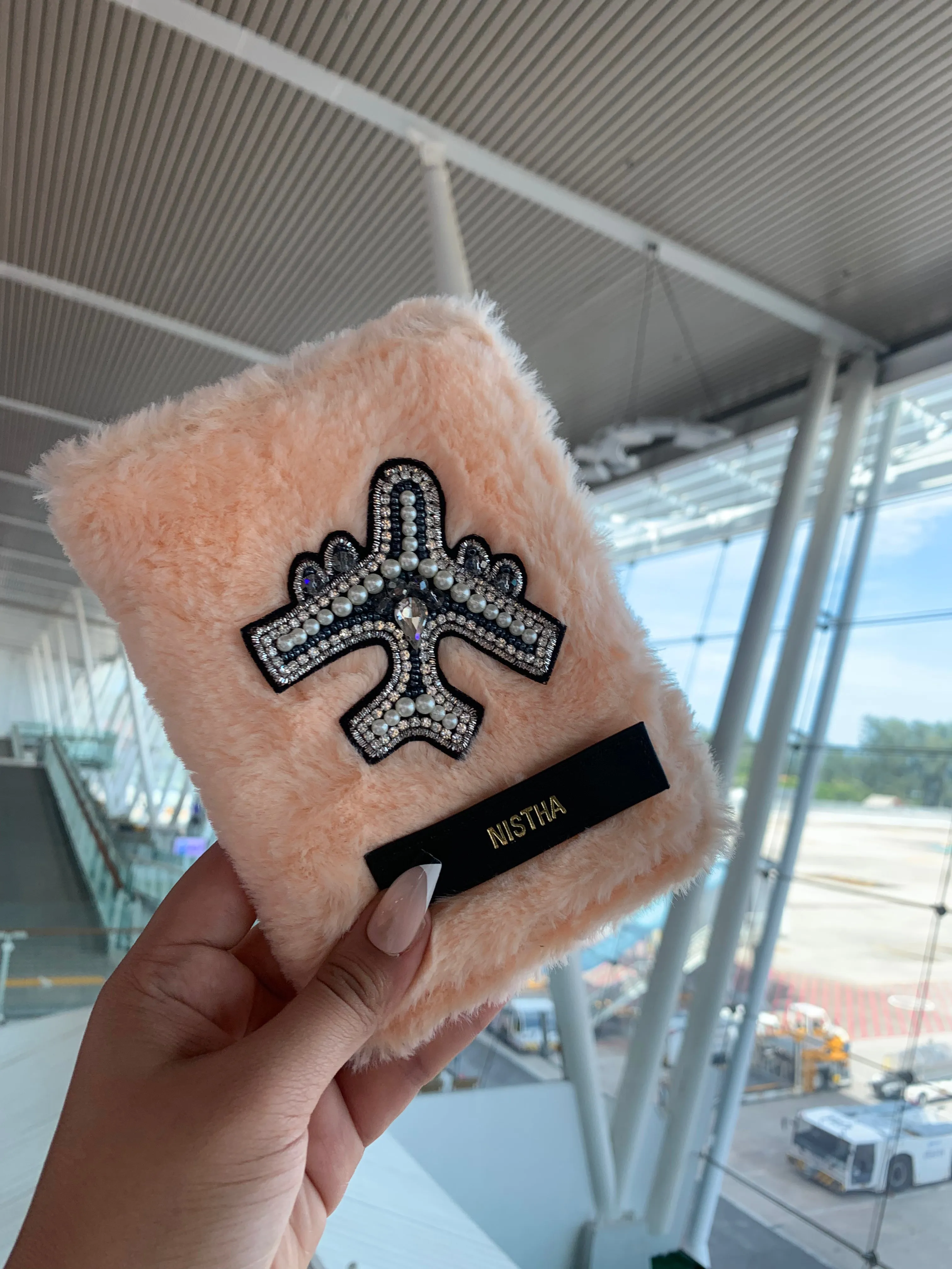 Personalised Passport Cover - Salmon Pink Fur