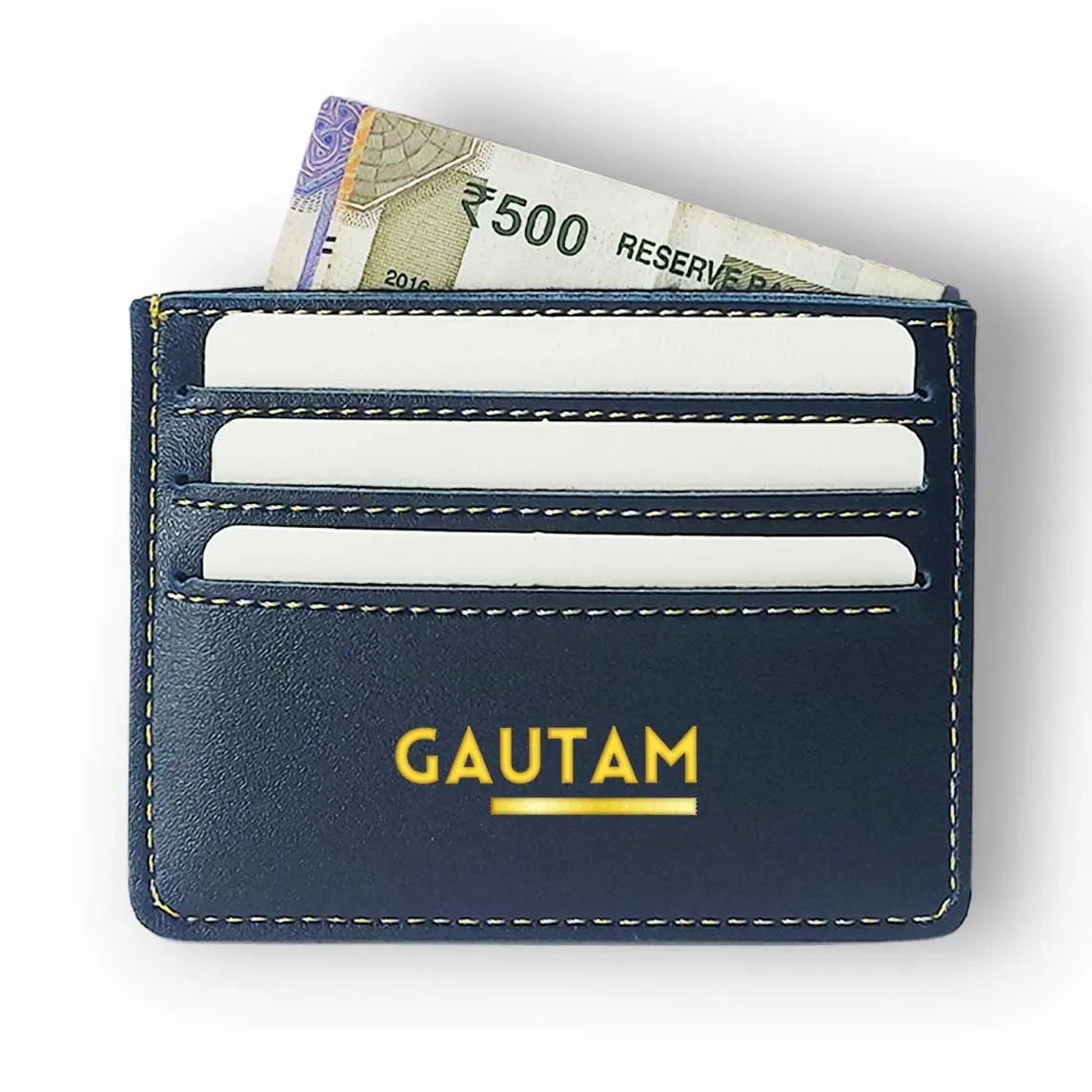 Personalised Visiting Card Holder for Men Black - Add Name