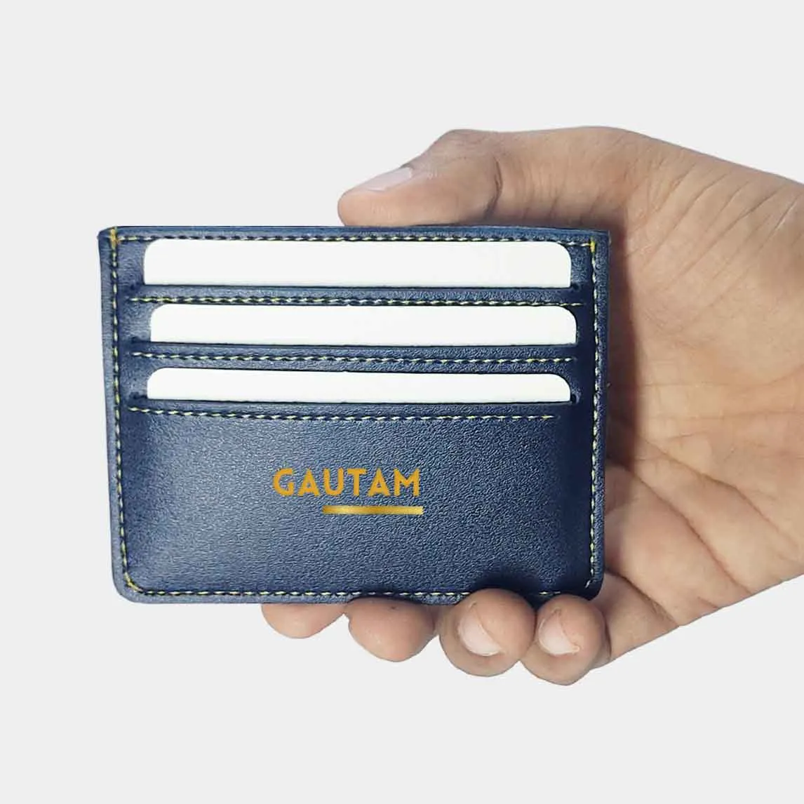 Personalised Visiting Card Holder for Men Black - Add Name
