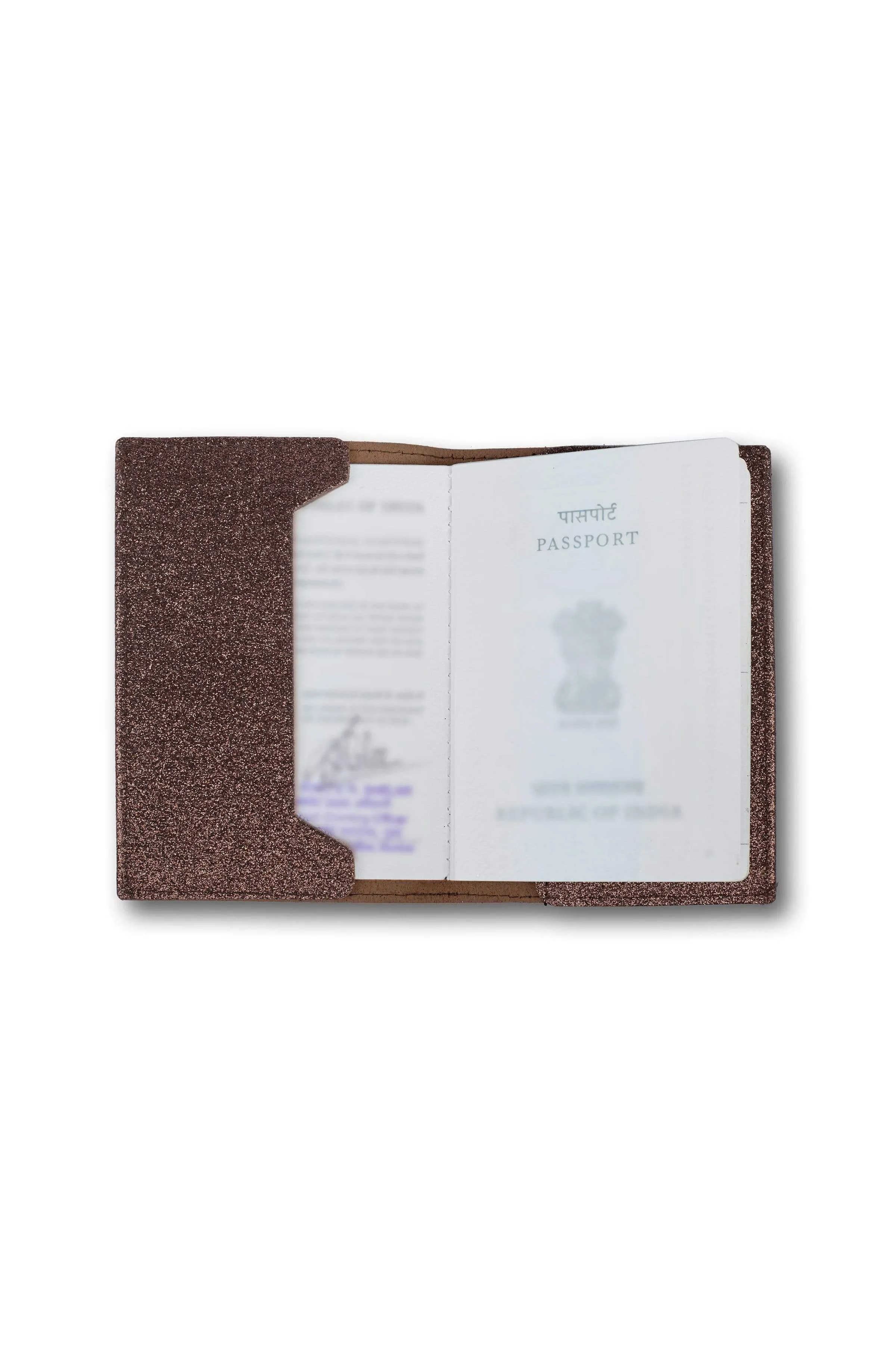 Personalized Passport Cover - Rust Glitter