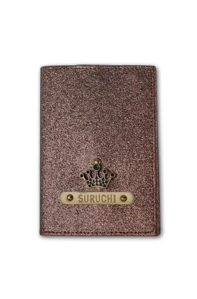 Personalized Passport Cover - Rust Glitter