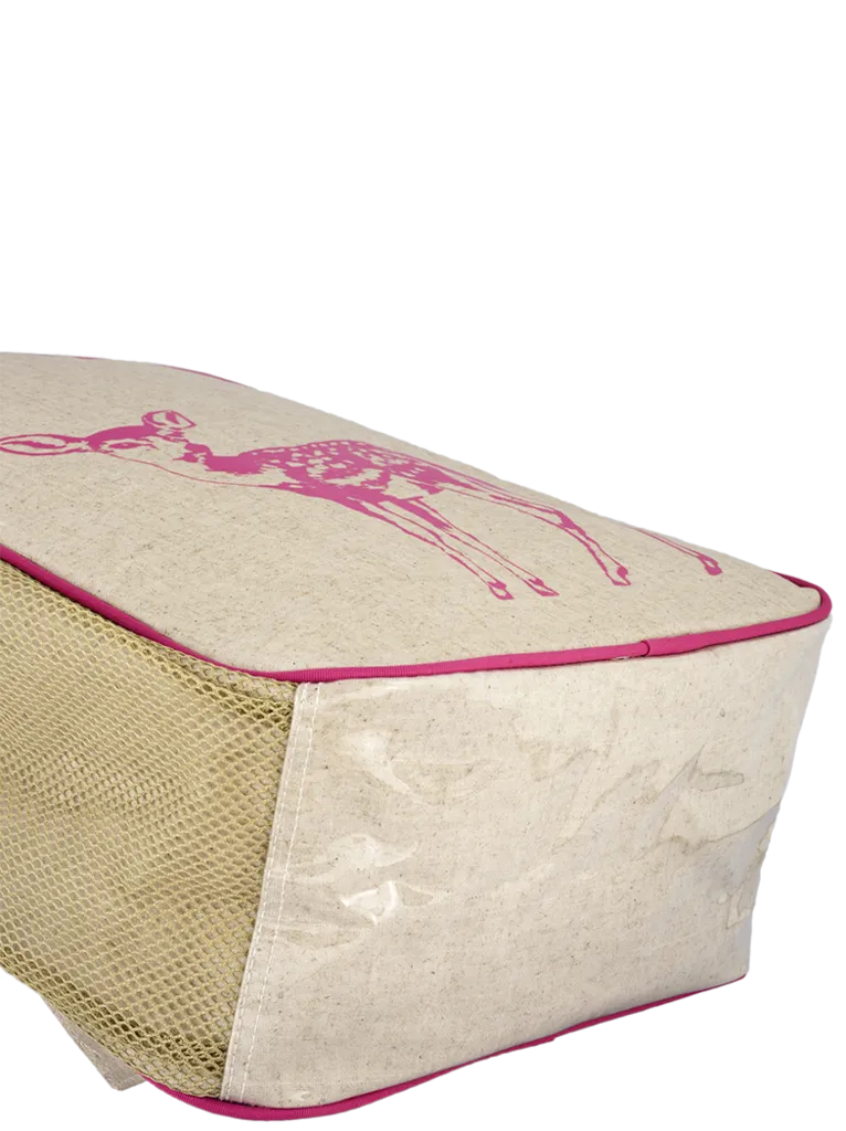 Pink Fawn Grade School Backpack - Raw Linen