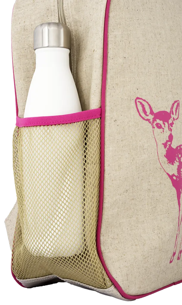 Pink Fawn Grade School Backpack - Raw Linen