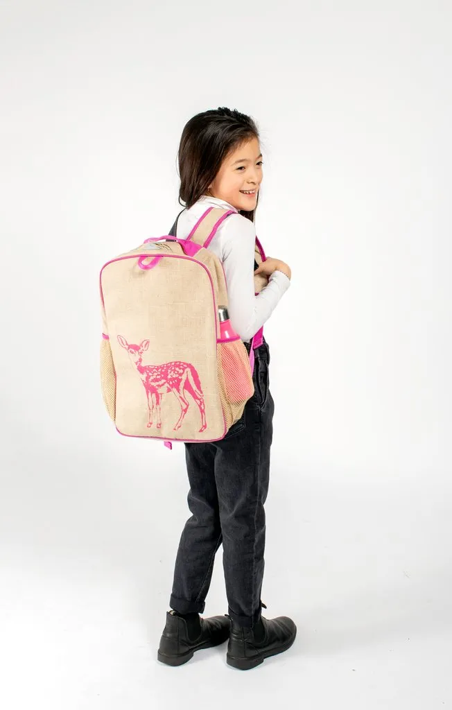 Pink Fawn Grade School Backpack - Raw Linen