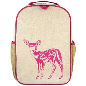 Pink Fawn Grade School Backpack - Raw Linen