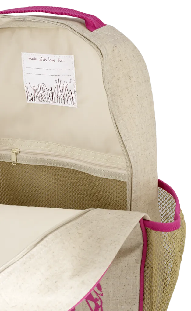 Pink Fawn Grade School Backpack - Raw Linen