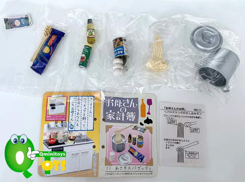 Rare 2005 Re-Ment Mom's Kitchen Secret - Spaghetti with clams / Fried Vegetables <Free Shipping>