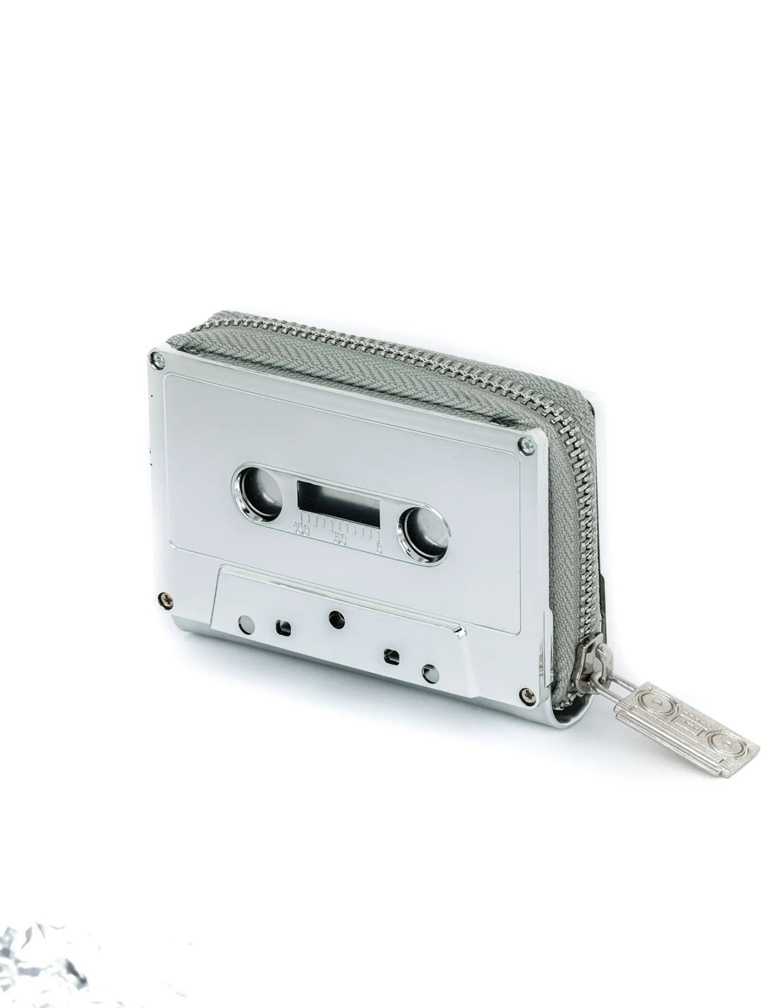 Retro Cassette Wallet | Silver Chrome