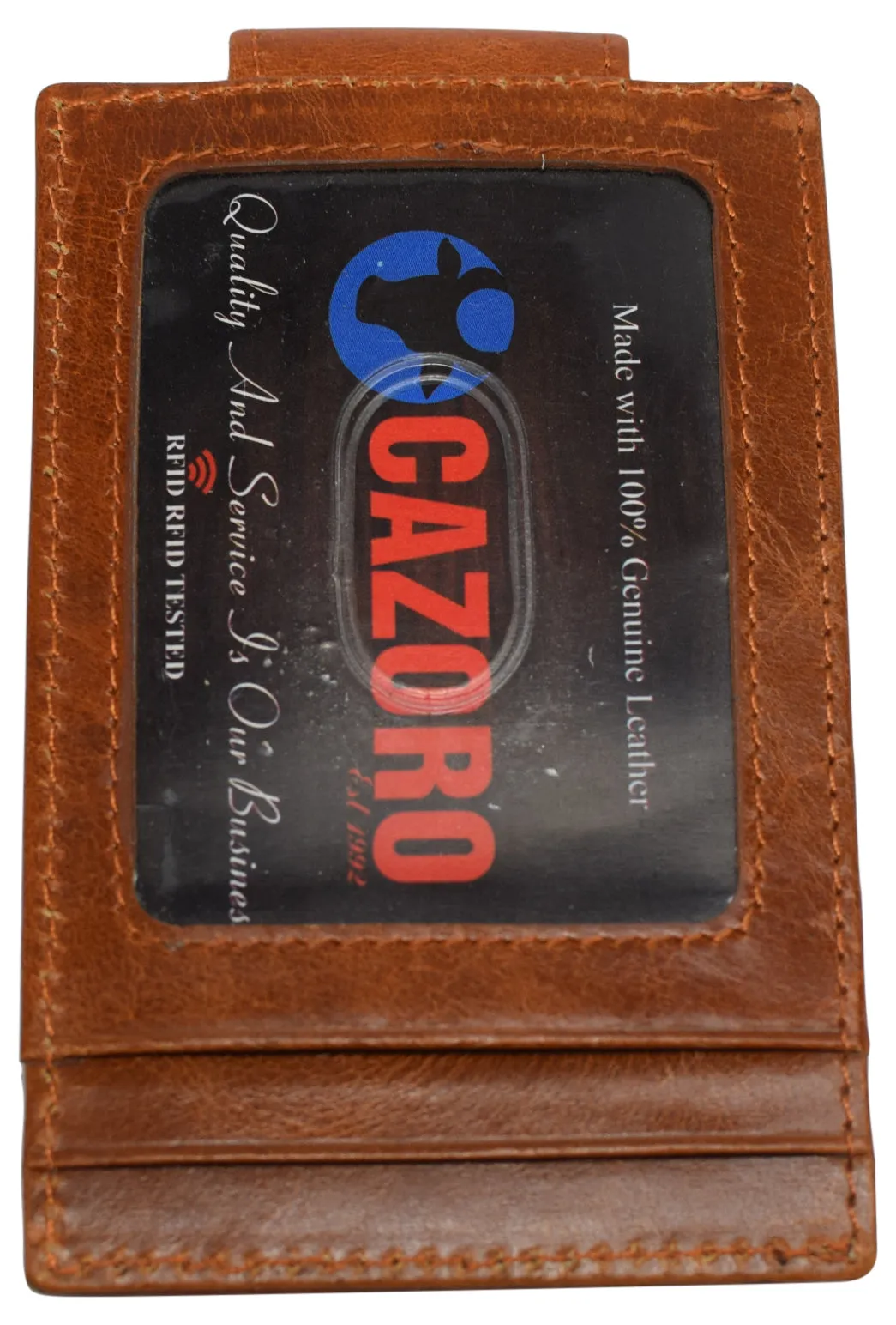 RFID Blocking Front Pocket Money Clip Vintage Leather Strong Magnetic Slim Wallet