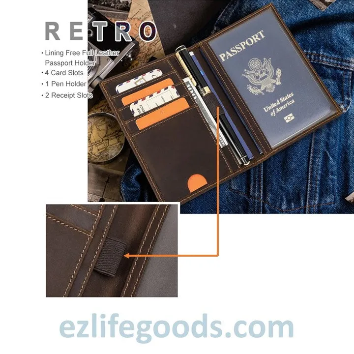 Rfid Protected Wallet| Passport Cover & Cardholder Wallet|Leather Passport Holder Travel Wallet