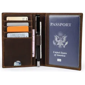 Rfid Protected Wallet| Passport Cover & Cardholder Wallet|Leather Passport Holder Travel Wallet