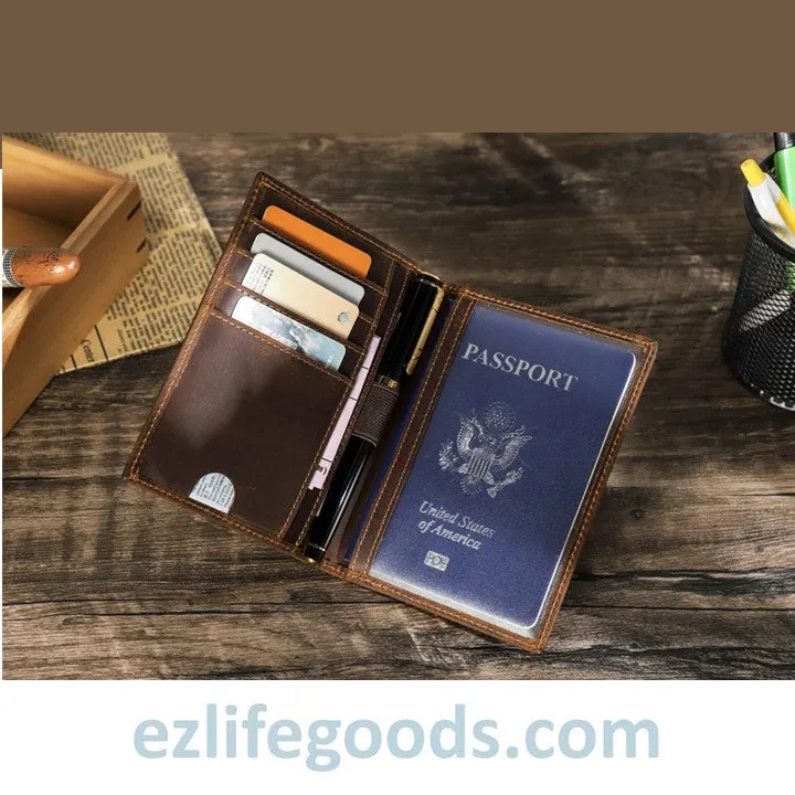 Rfid Protected Wallet| Passport Cover & Cardholder Wallet|Leather Passport Holder Travel Wallet