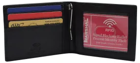 Slim Wallet Money Clip RFID Blocking Minimalist Bifold Wallet Leather Front Pocket ID Card Holder