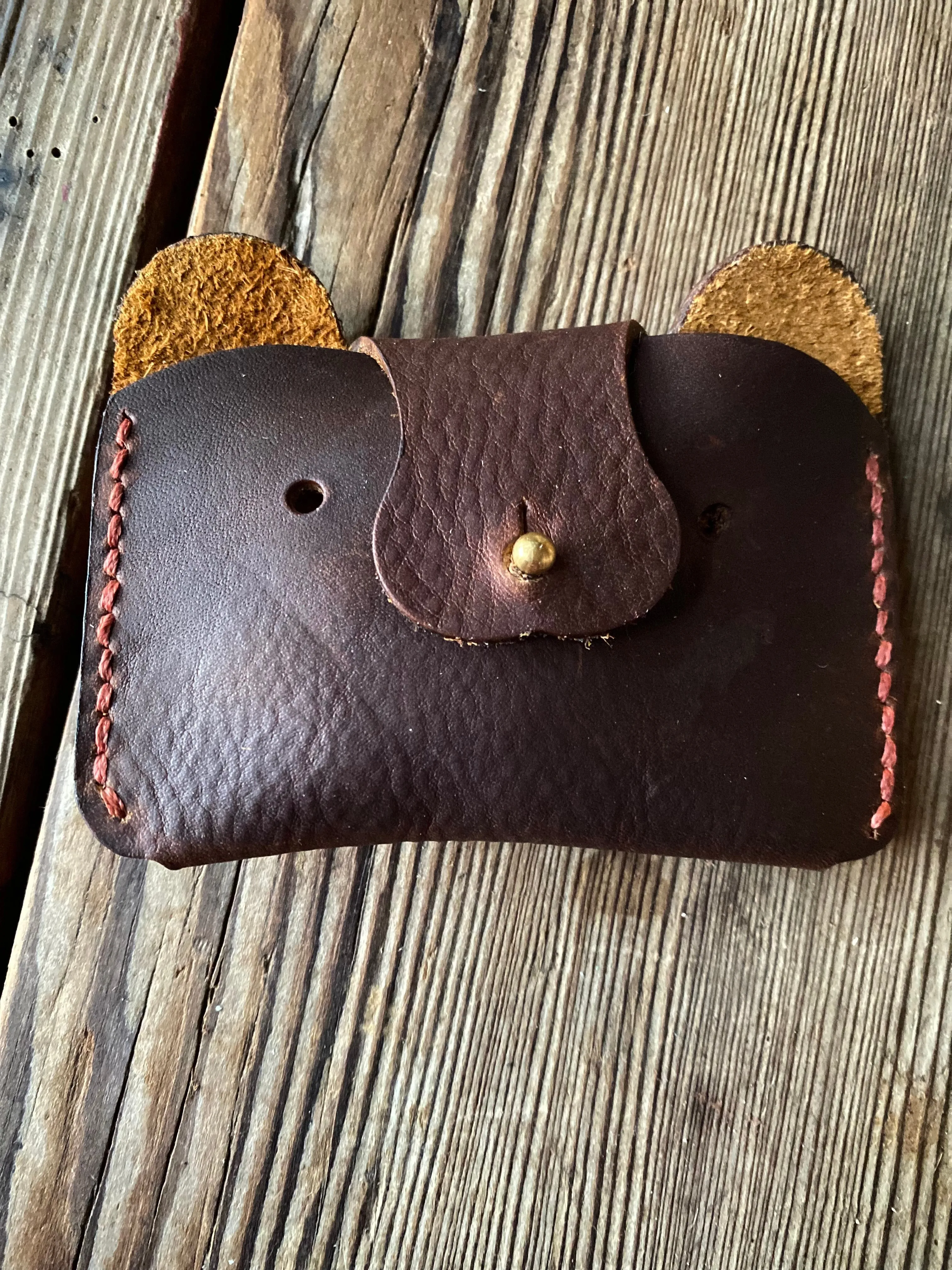 Small leather Bear Wallet for children
