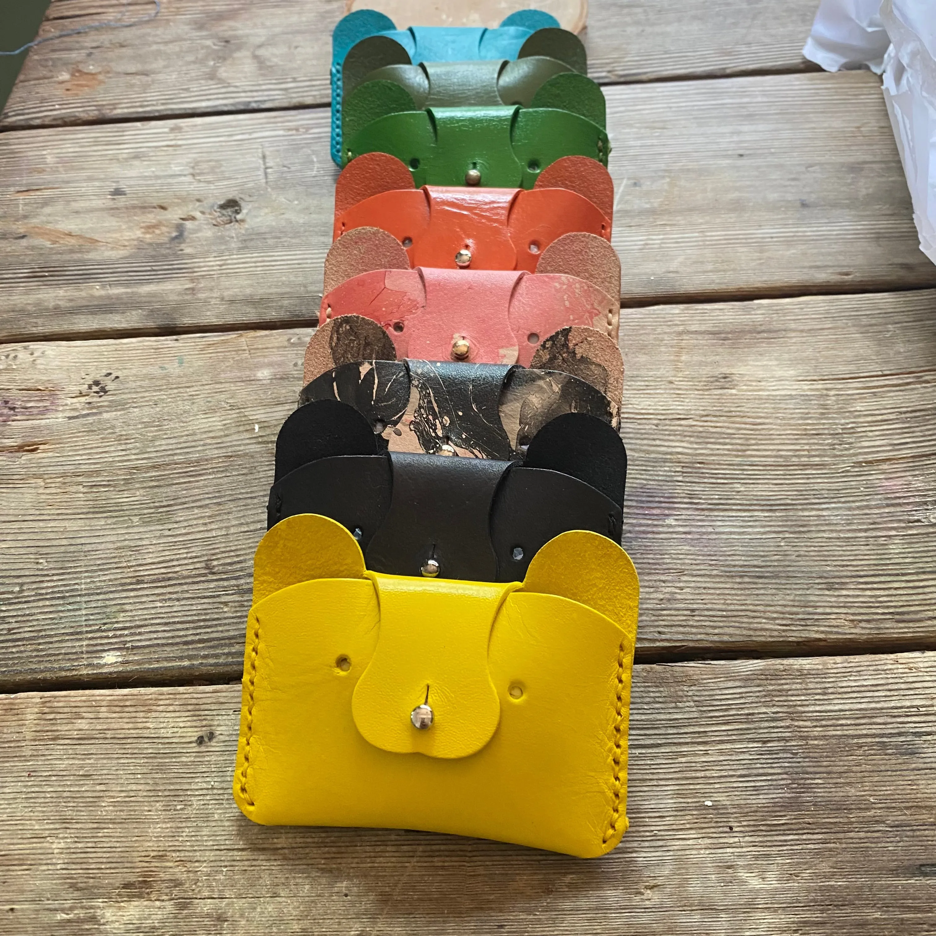 Small leather Bear Wallet for children