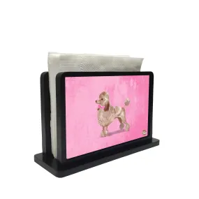 Tissue Holder Paper Napkin Stand - Cute Pink Dog