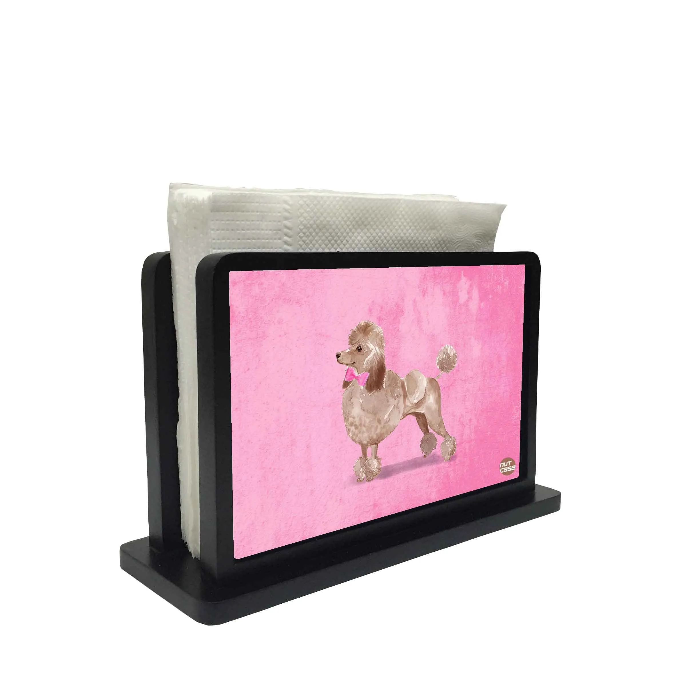 Tissue Holder Paper Napkin Stand - Cute Pink Dog