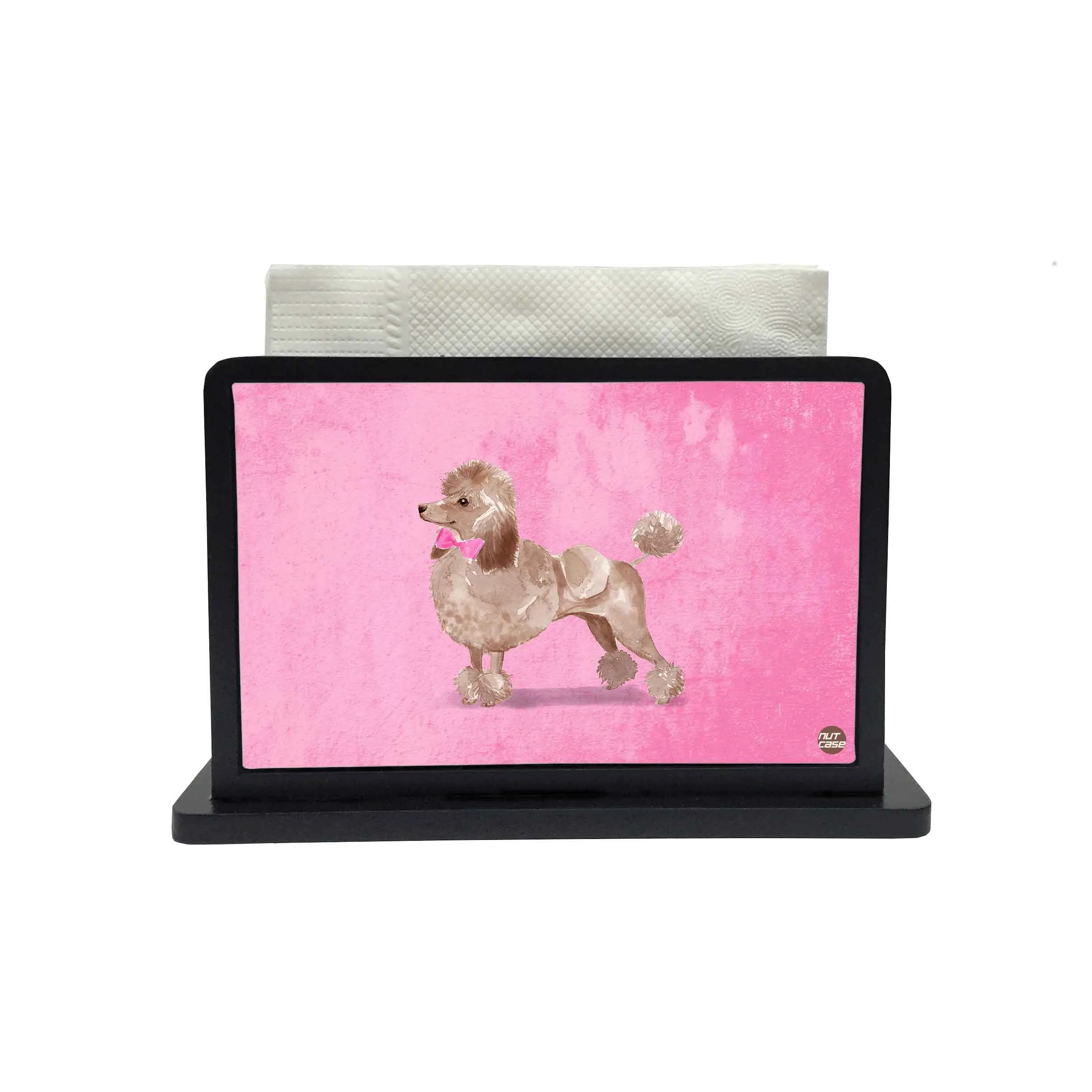 Tissue Holder Paper Napkin Stand - Cute Pink Dog