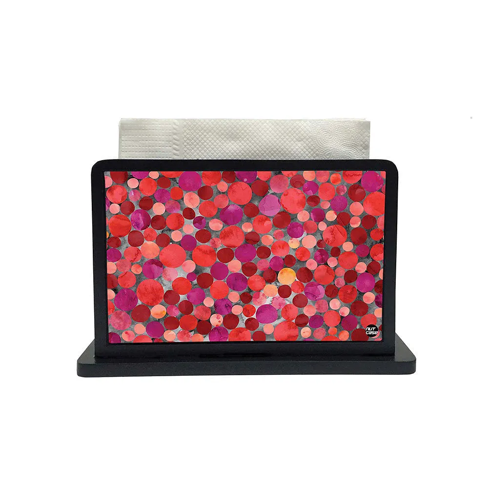 Tissue Holder Paper Napkin Stand - Dark Pink Marble Dots