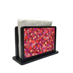 Tissue Holder Paper Napkin Stand - Dark Pink Marble Dots