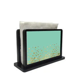 Tissue Holder Paper Napkin Stand - Mint & Gold