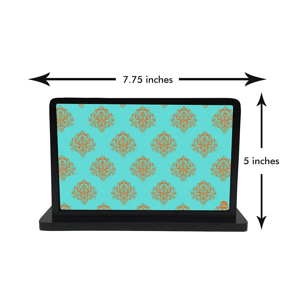 Tissue Holder Paper Napkin Stand - Mint & Orange Damask