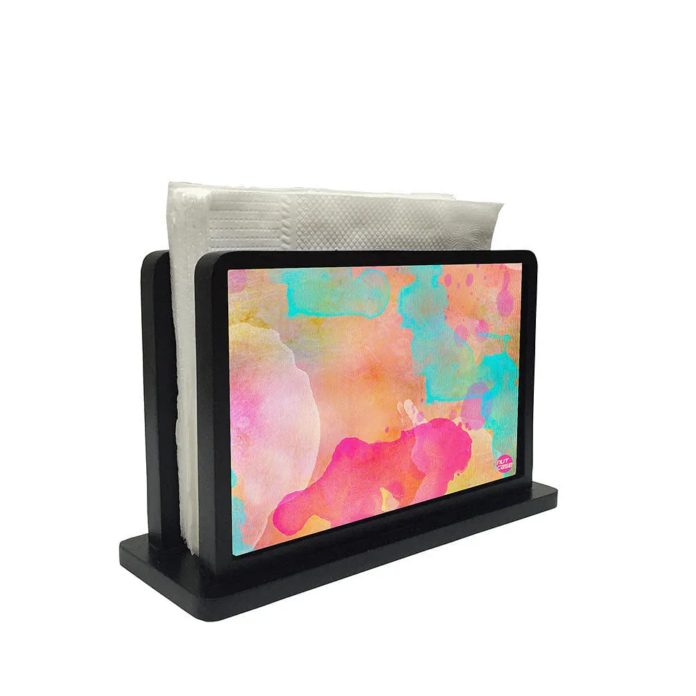 Tissue Holder Paper Napkin Stand - Pink And Orange Watercolor
