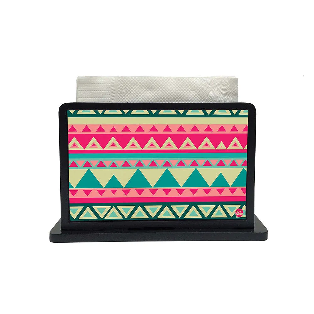 Tissue Holder Paper Napkin Stand -  Pink Tribal Aztec