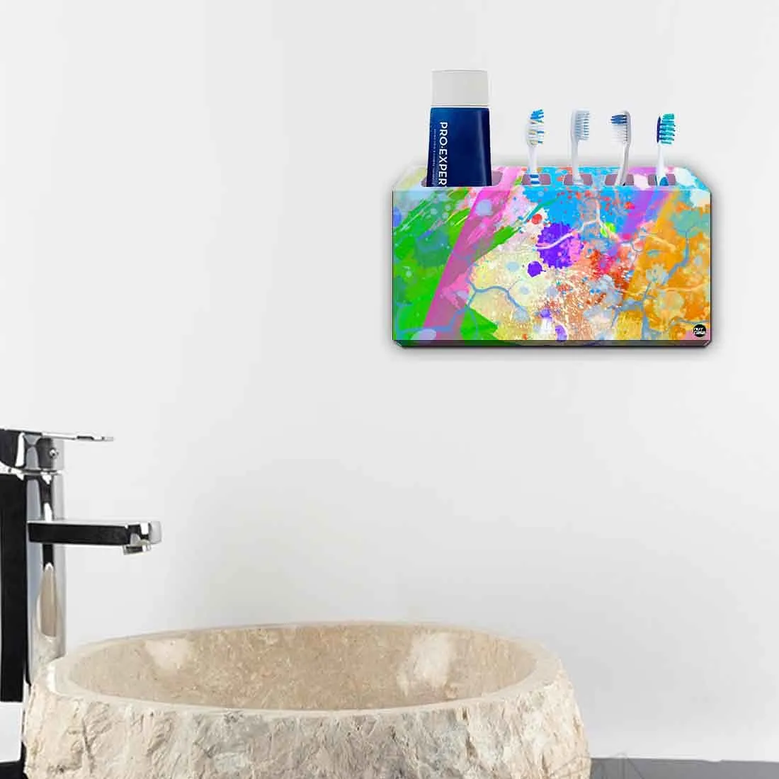 Toothbrush Holder Wall Mounted -Watercolor Blue