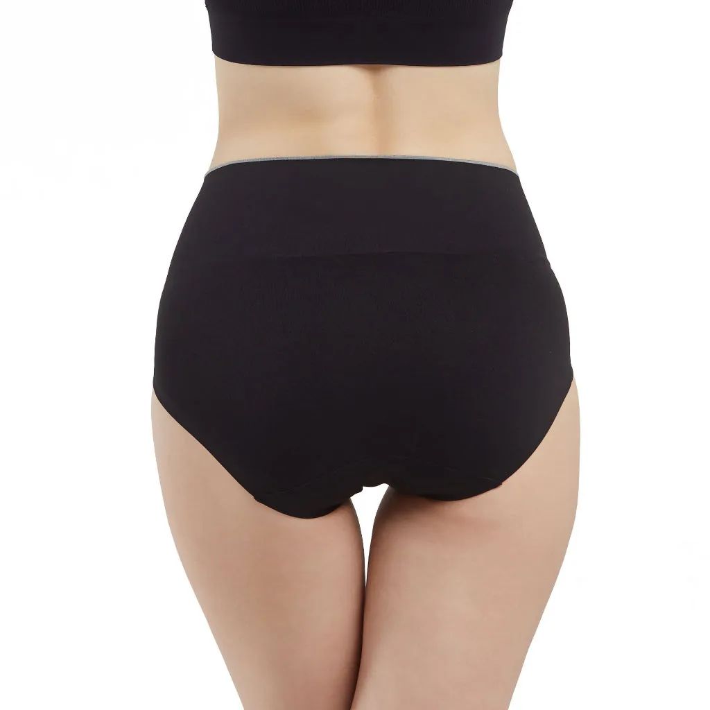 Wacoal H-fit secret support กางเกงในกระชับหน้าท้อง ไร้ตะเข็บ รูปแบบเต็มตัว Set 3 ชิ้น รุ่น WU4T98 สีดำ (BB)