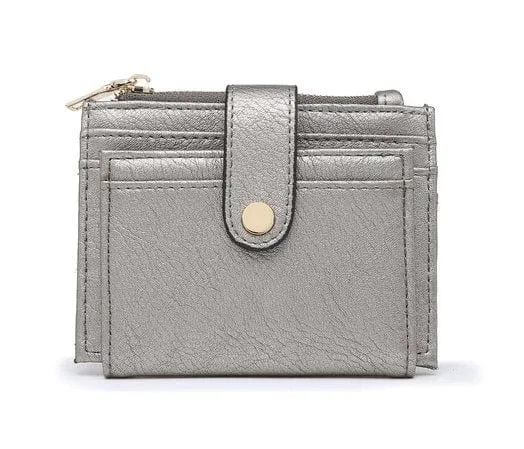 WL1904 Mini Snap Button Wallet & Cardholder w/ Zipper Pocket