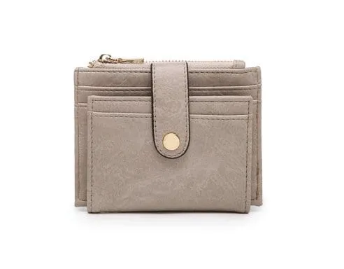 WL1904 Mini Snap Button Wallet & Cardholder w/ Zipper Pocket