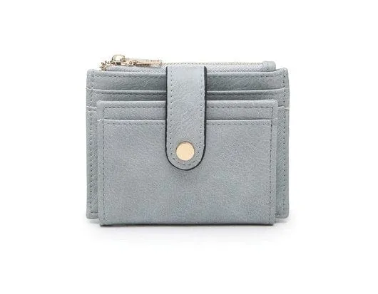 WL1904 Mini Snap Button Wallet & Cardholder w/ Zipper Pocket