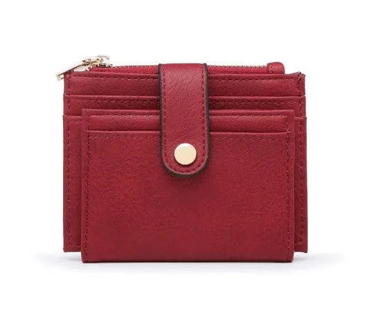WL1904 Mini Snap Button Wallet & Cardholder w/ Zipper Pocket