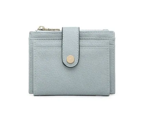 WL1904 Mini Snap Button Wallet & Cardholder w/ Zipper Pocket