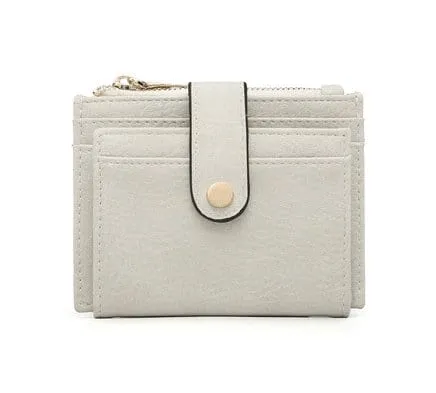 WL1904 Mini Snap Button Wallet & Cardholder w/ Zipper Pocket