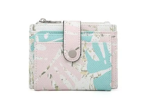 WL1904 Mini Snap Button Wallet & Cardholder w/ Zipper Pocket