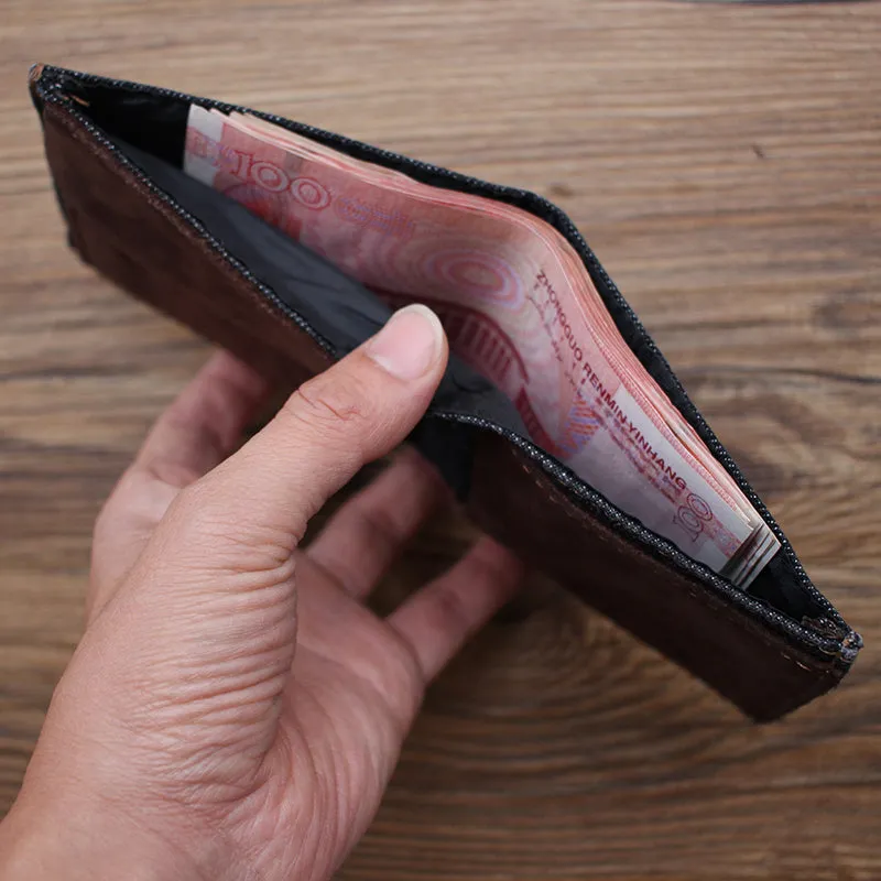 Womens Denim Wallet Blue Denim Wallet Mens Billfold Cool Wallet for Men Jean Wallets Womens Jean Wallet