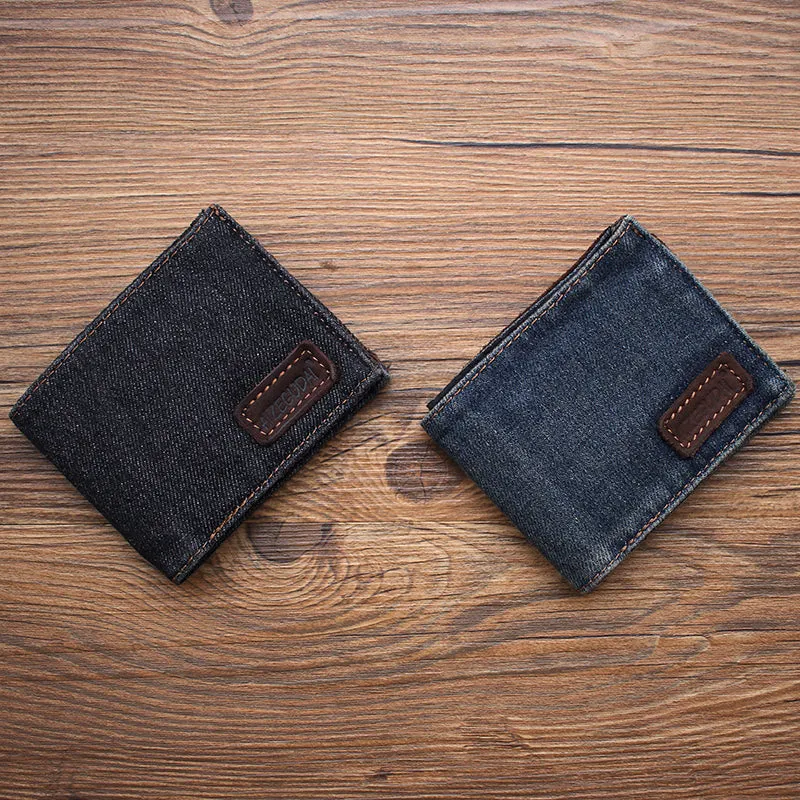 Womens Denim Wallet Blue Denim Wallet Mens Billfold Cool Wallet for Men Jean Wallets Womens Jean Wallet