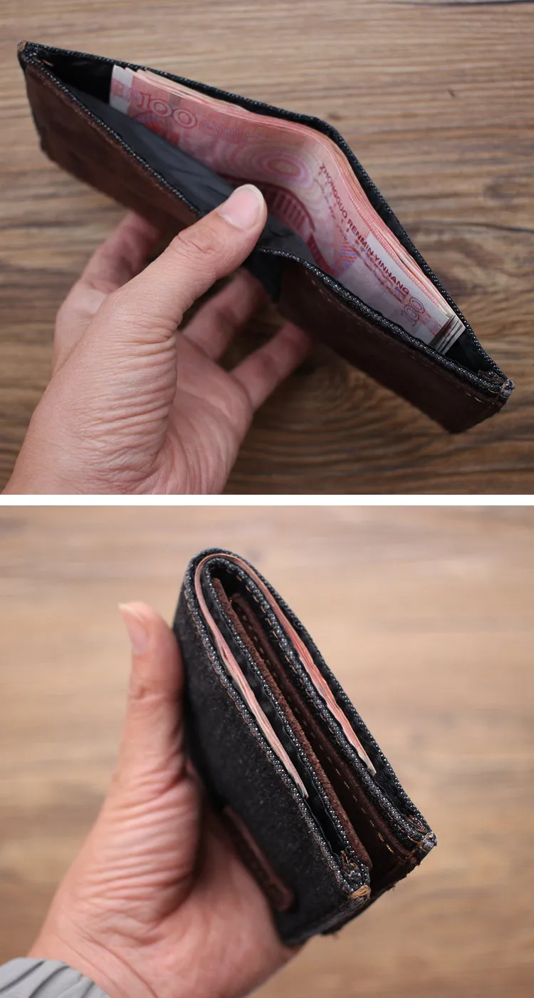 Womens Denim Wallet Blue Denim Wallet Mens Billfold Cool Wallet for Men Jean Wallets Womens Jean Wallet