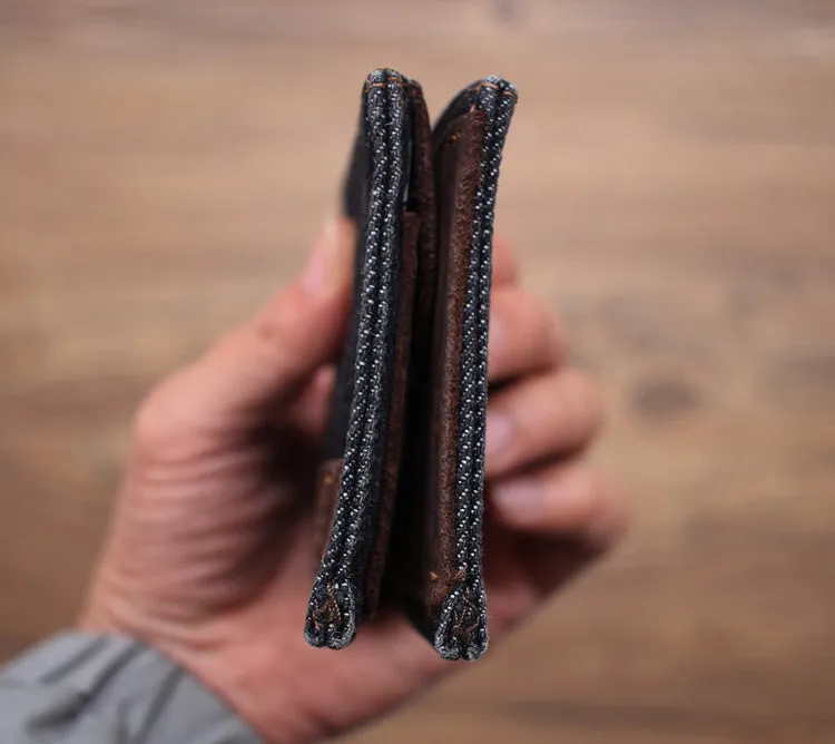 Womens Denim Wallet Blue Denim Wallet Mens Billfold Cool Wallet for Men Jean Wallets Womens Jean Wallet