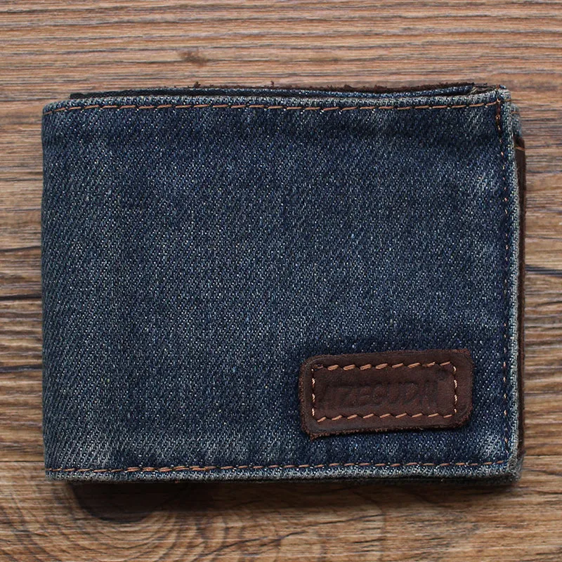 Womens Denim Wallet Blue Denim Wallet Mens Billfold Cool Wallet for Men Jean Wallets Womens Jean Wallet